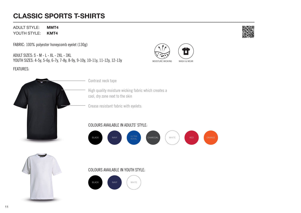 Youth Classic Sports T - shirts - Black - While Stocks Last