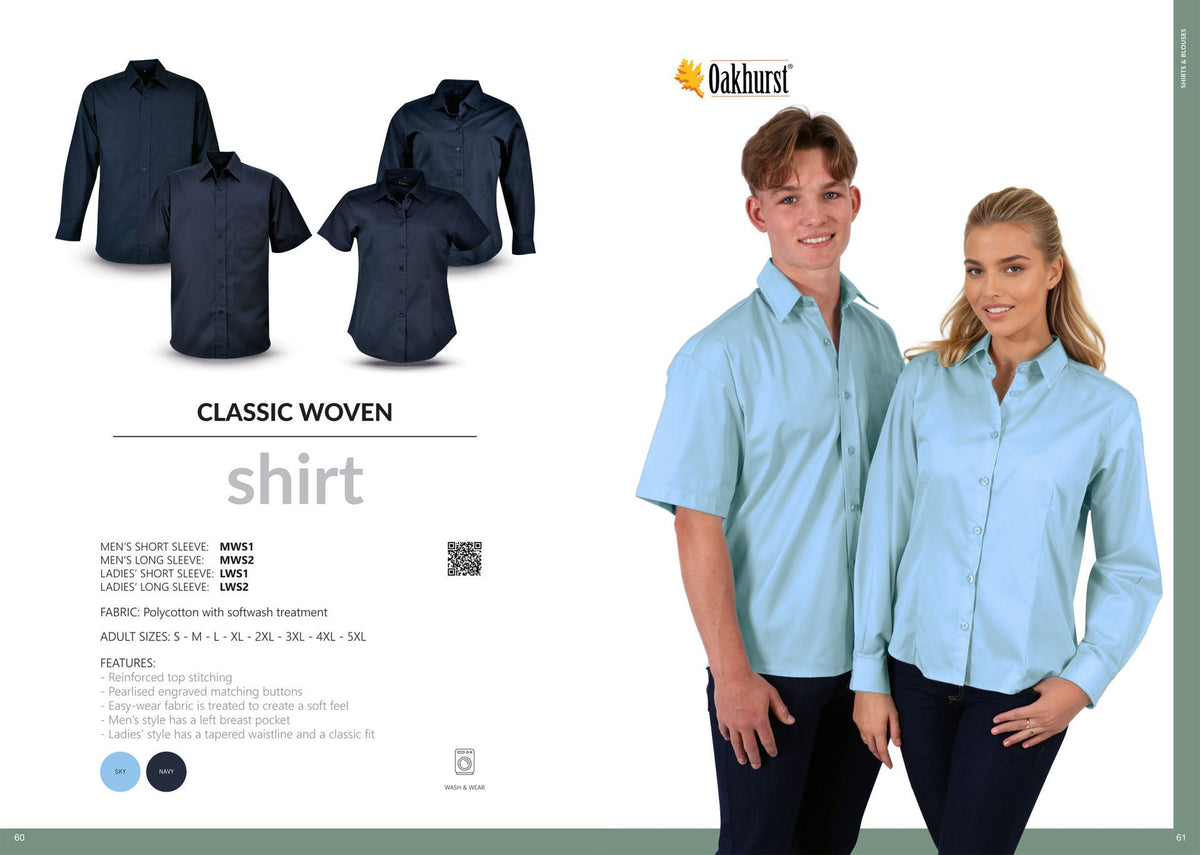 Ladies' Classic Woven Shirt Short Sleeve - Navy