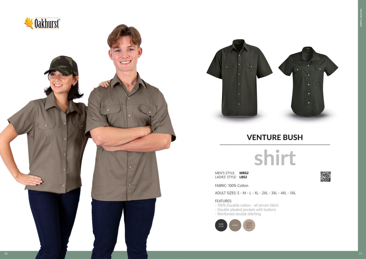 Ladies' Venture Bush Shirt - Olive Green - End Of Range