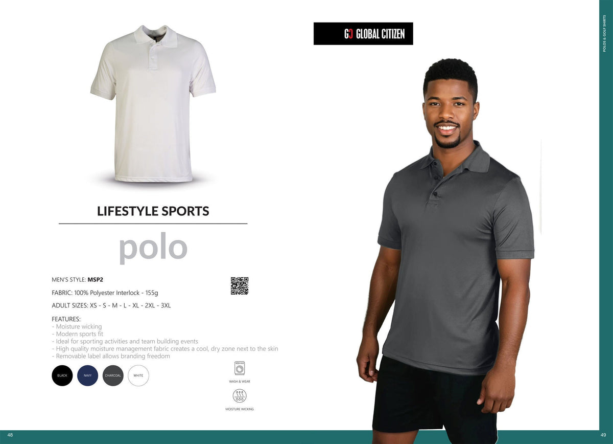 Unisex Lifestyle Sports Polo - Charcoal Grey - End Of Range