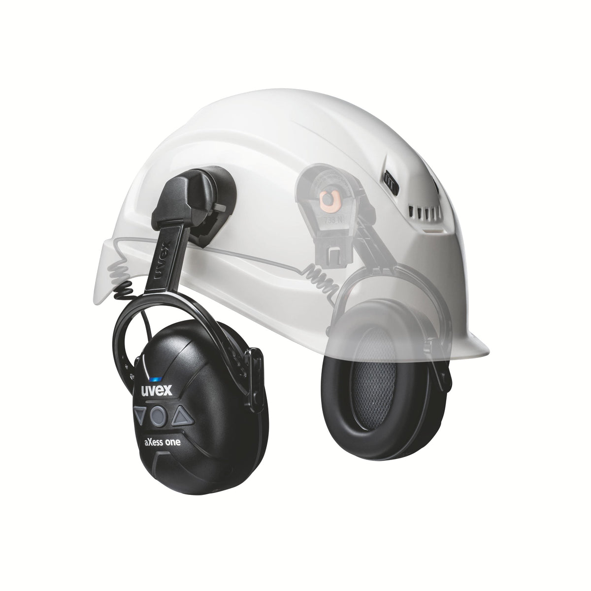 uvex aXess one helmet earmuffs complete unit
