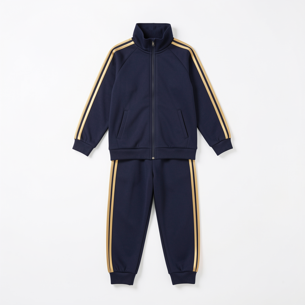 Brown Tracksuits With Gold Stripes