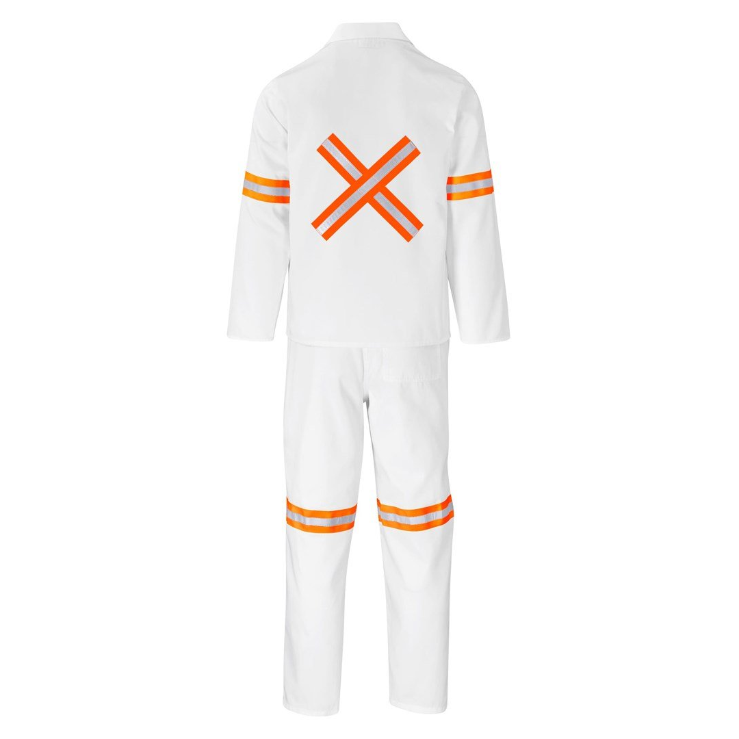 Trade Polycotton Conti - Suit Reflective Arms, Legs & Back - Orange Tape