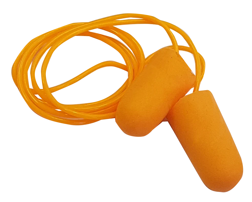 PU Foamed Disposable Orange Corded Earplugs