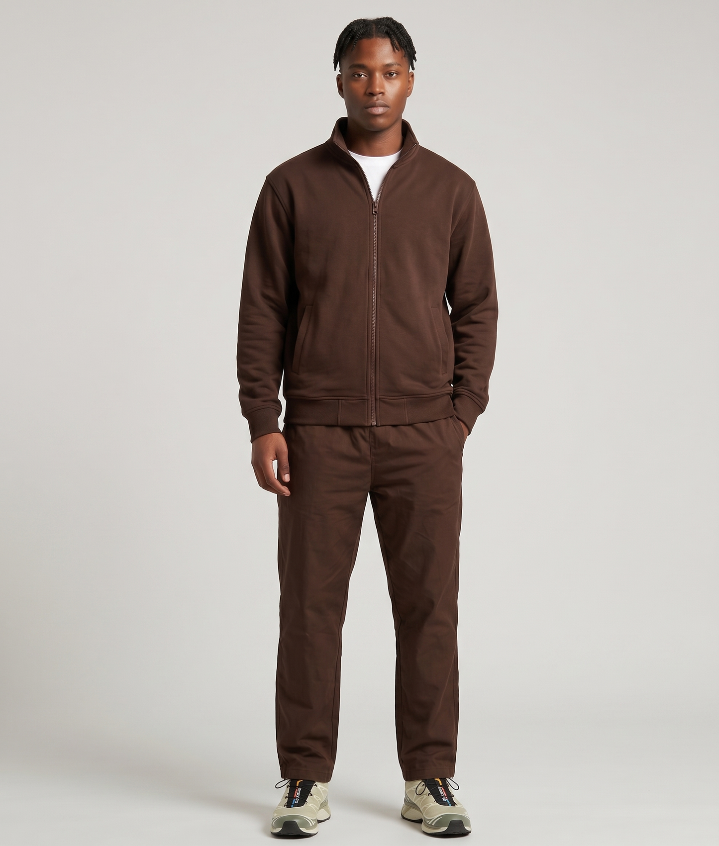 Brown School Tracksuit Pants | Premium Elastic-Waist Pants in Brown