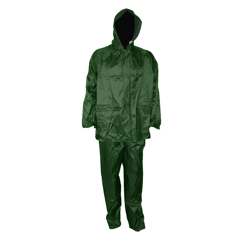 PVC Rubberised Rain Suit Olive Green