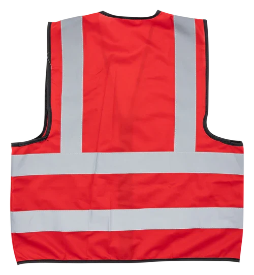 Pioneer®Red Reflective Vest With Zip & Id Pouch