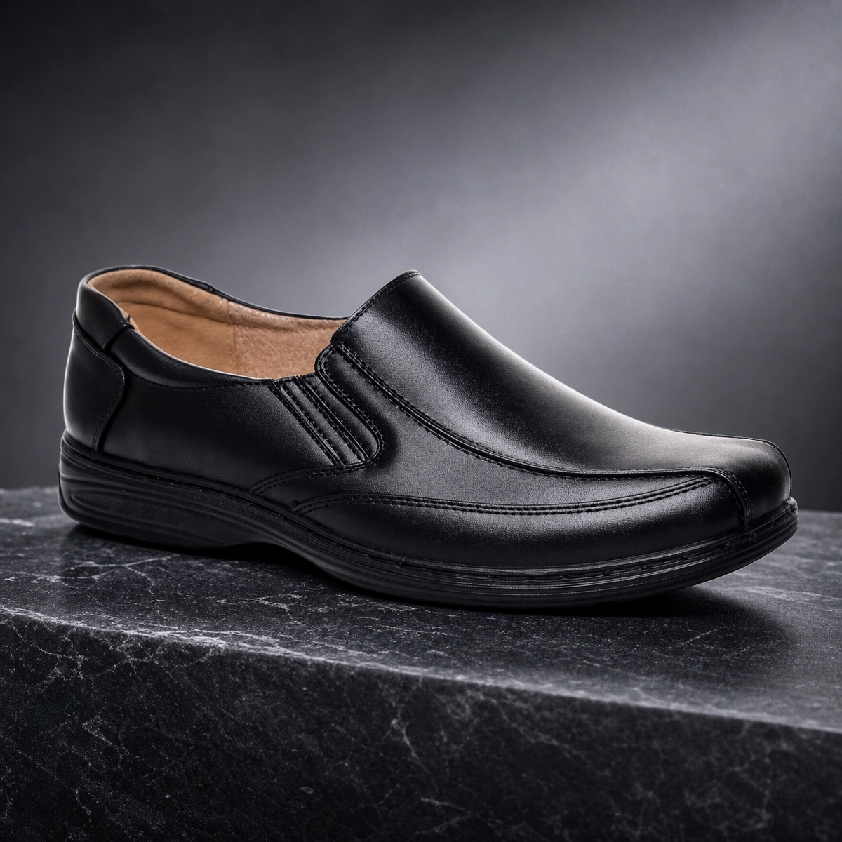 Modern Minimalist Men's Black Oxford Shoes