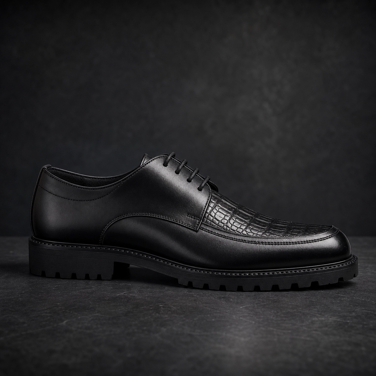 Prestige Men's Derby Shoes - Exotic Mock-Croc Finish