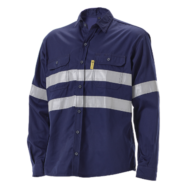 EVOTECH 65/35 Hi - Vis Shirt Navy Blue