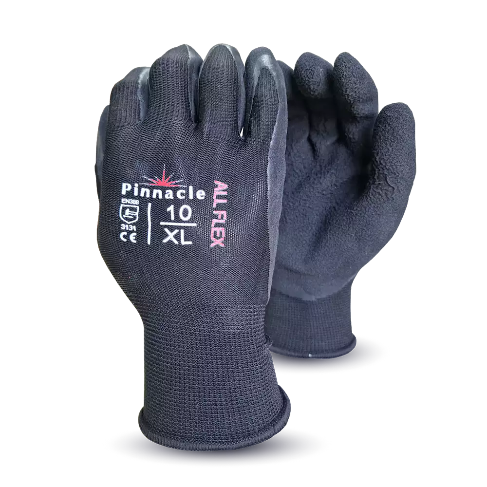 Allflex 13g Black Nylon Shell, Latex Foam Coated, Sandy Palm Glove