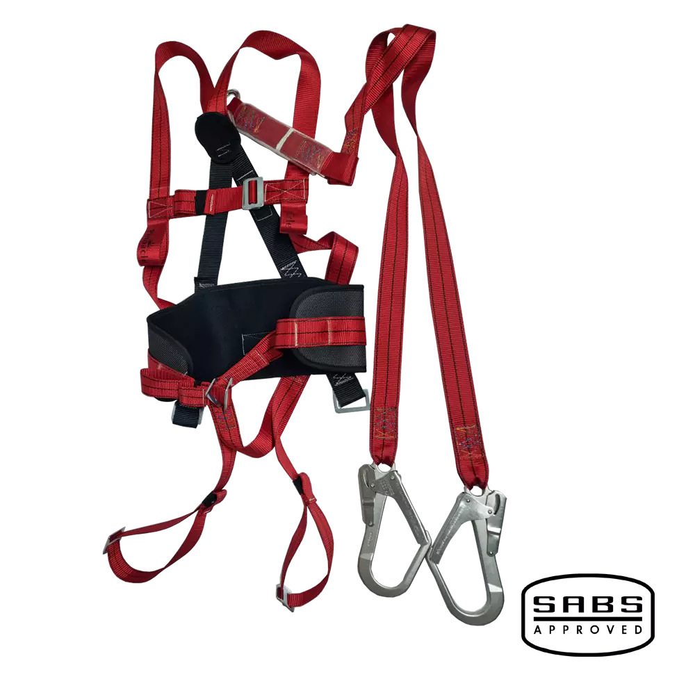 Pinnacle Alpha Double Lanyard Full Body Harness Scaffold Hook With Kidney Support
