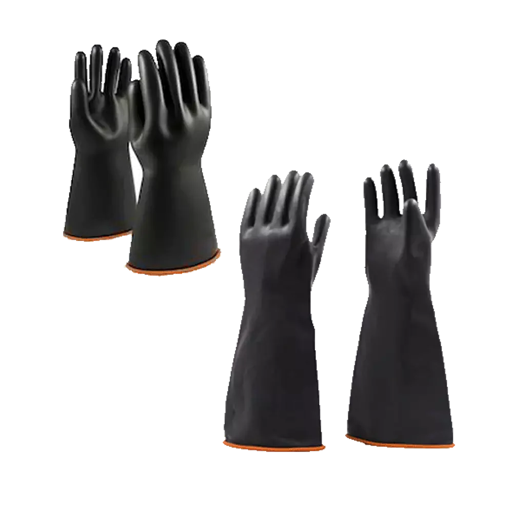 Black Industrial Latex Glove Smooth Palm 35cm