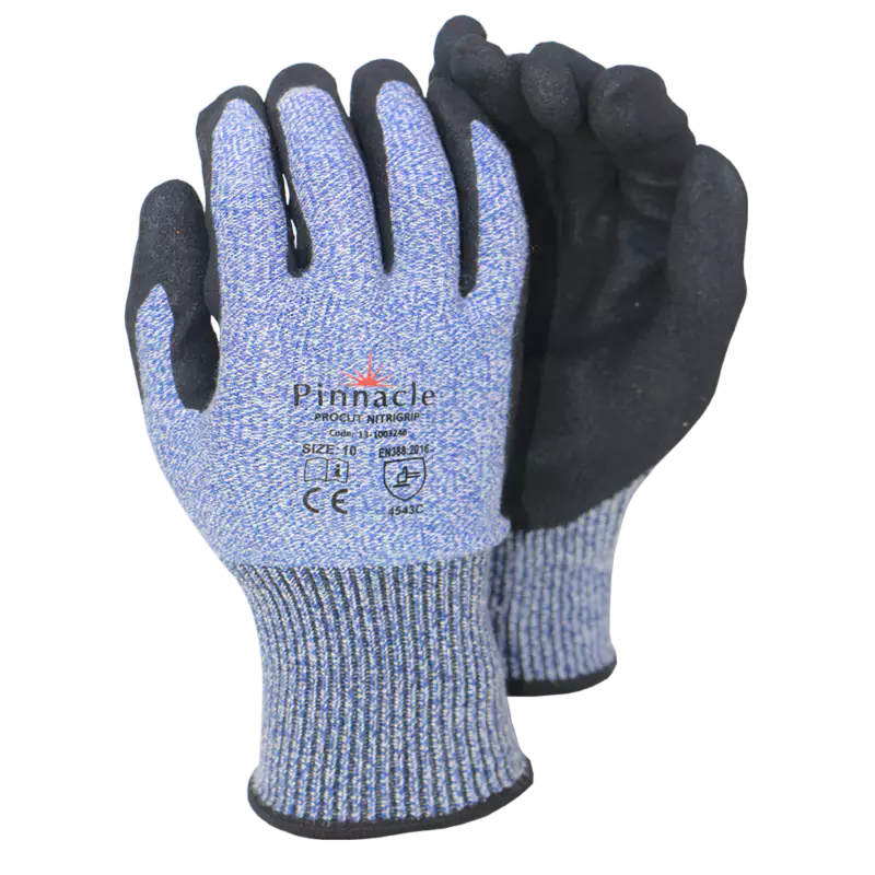 Procut Nitrigrip 13g Hppe Liner, Nitrile Coated, Sandy palm,LV5