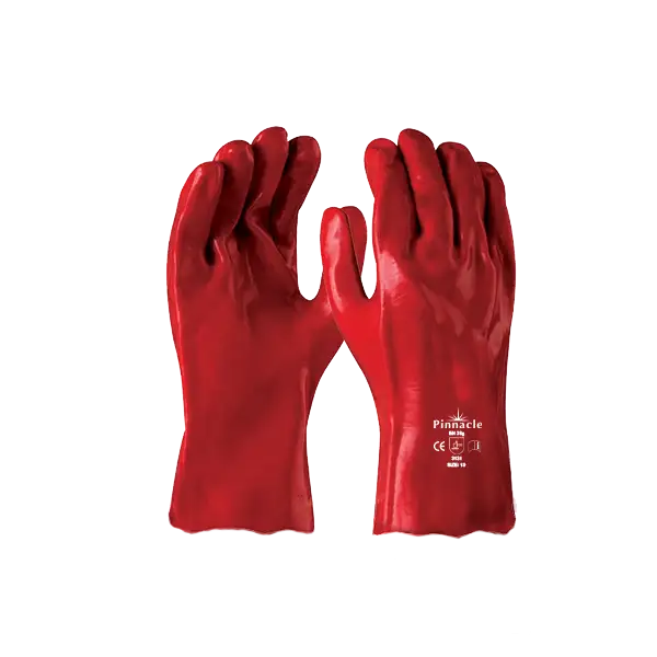 PVC Red Glove Open Cuff 27cm