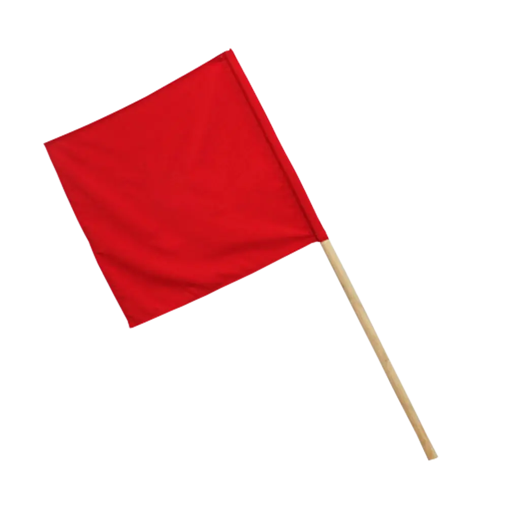 Red Flag Wooden Handle