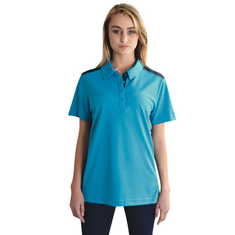 Ladies' Vector Polo - Cyan/Graphite - End Of Range