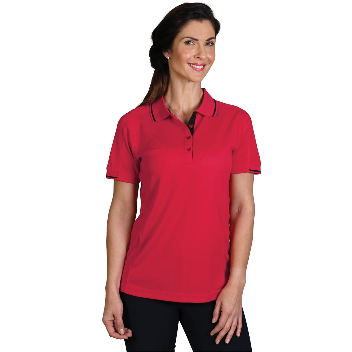 Ladies' Synergy Polo - Red/Black - End Of Range