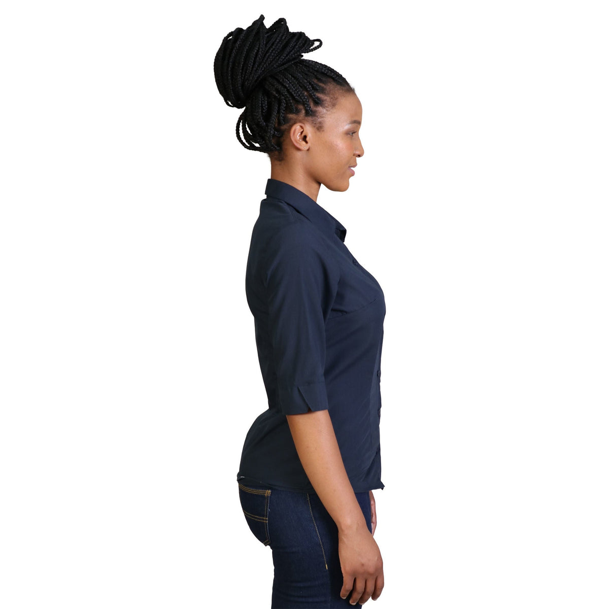 Ladies' Icon Woven Shirt - Navy - While Stock Last