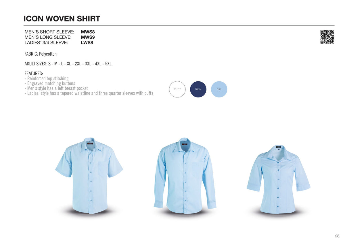 Ladies' Icon Woven Shirt - Navy - While Stock Last