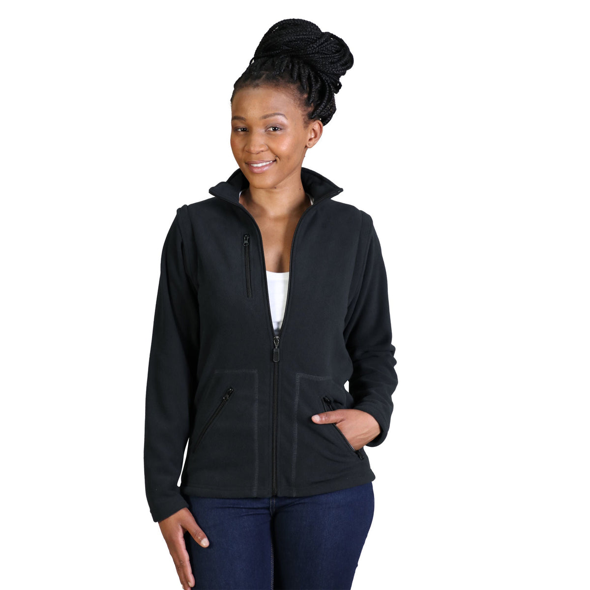 Ladies' Zip Off Sleeve Polar Fleece