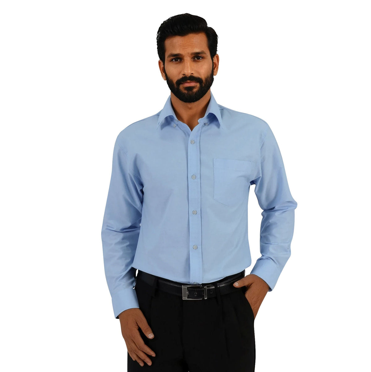 Prime Woven Shirt Long Sleeve - Sky Blue - End Of Range