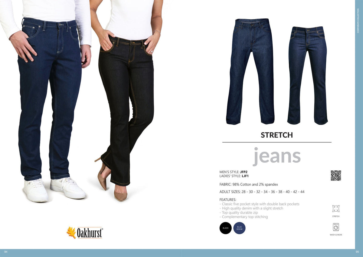Ladies' Stretch Denim Jeans - 5 Pocket - End Of Range