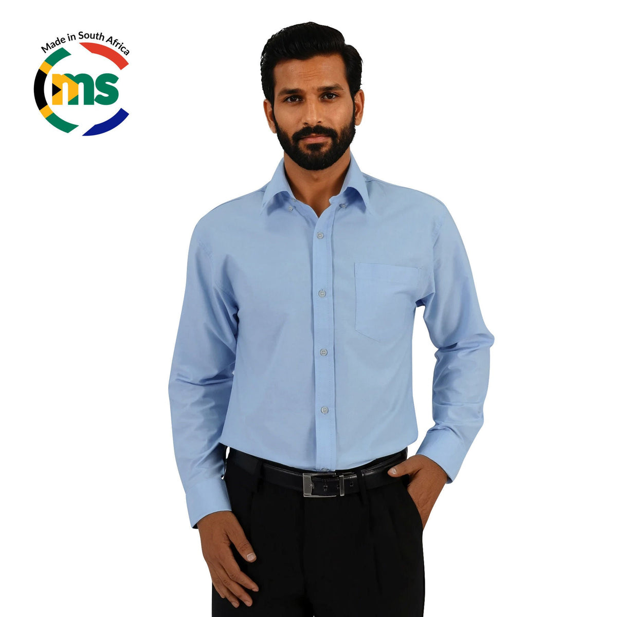 Prime Woven Shirt Long Sleeve - Sky Blue - End Of Range