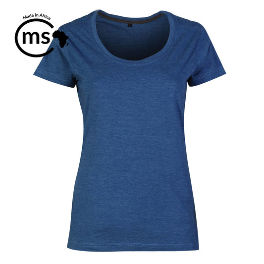 Ladies' 150g Fashion Fit T - Shirt - Mid Blue Melange - While Stocks Last
