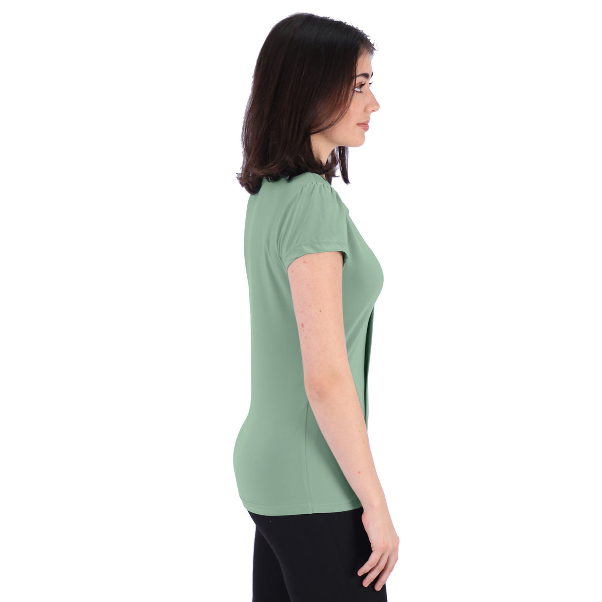 Emma Blouse - Short Sleeve - Sage Green - End Of Range