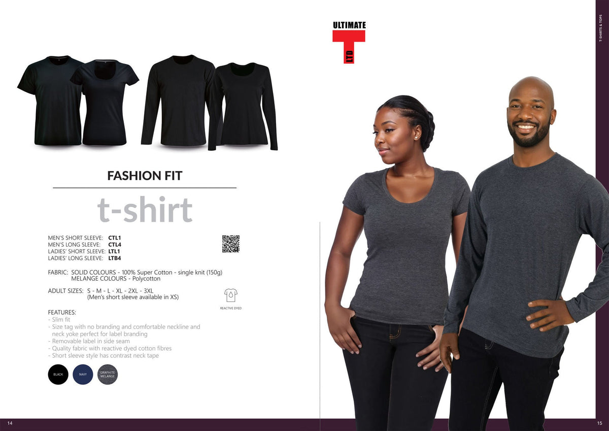 Ladies' 150g Fashion Fit T - Shirt - Graphite Melange - End Of Range