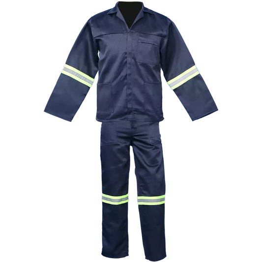 Navy Blue Conti Suit (2 piece) Polycotton With Reflective Tape