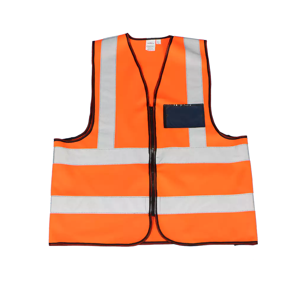 Premium Orange Reflective Vest with Zip & ID