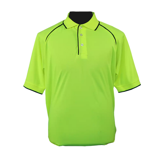 Lime Hiviz Golf Shirt 140g Mircomesh
