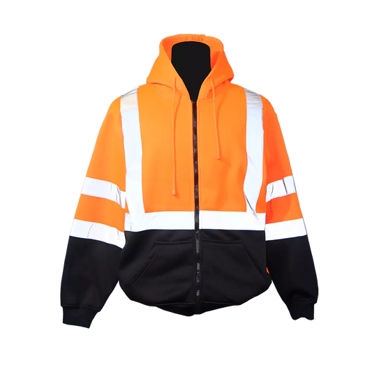 Orange / Black Pro Fleece Jacket With Hood