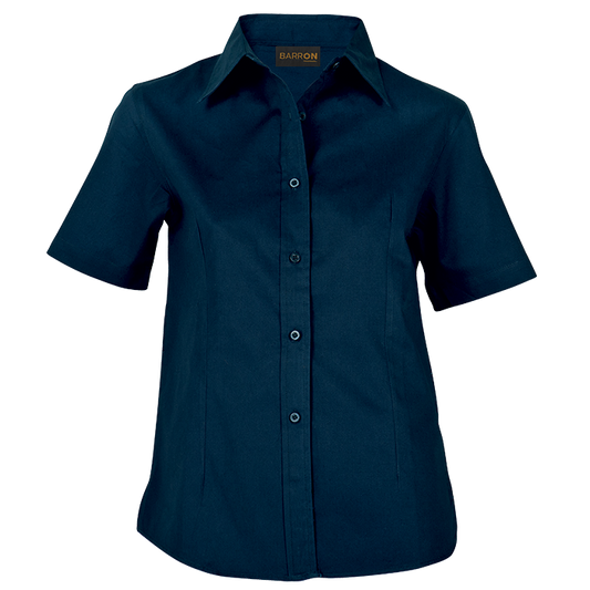 Brushed Cotton Twill Blouse Short Sleeve Ladies