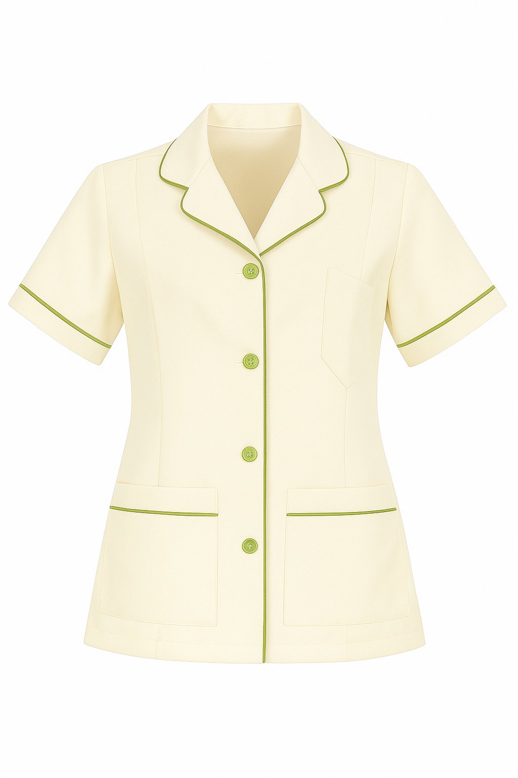 Nursing Blouse Front Buttons - Cream & Avo