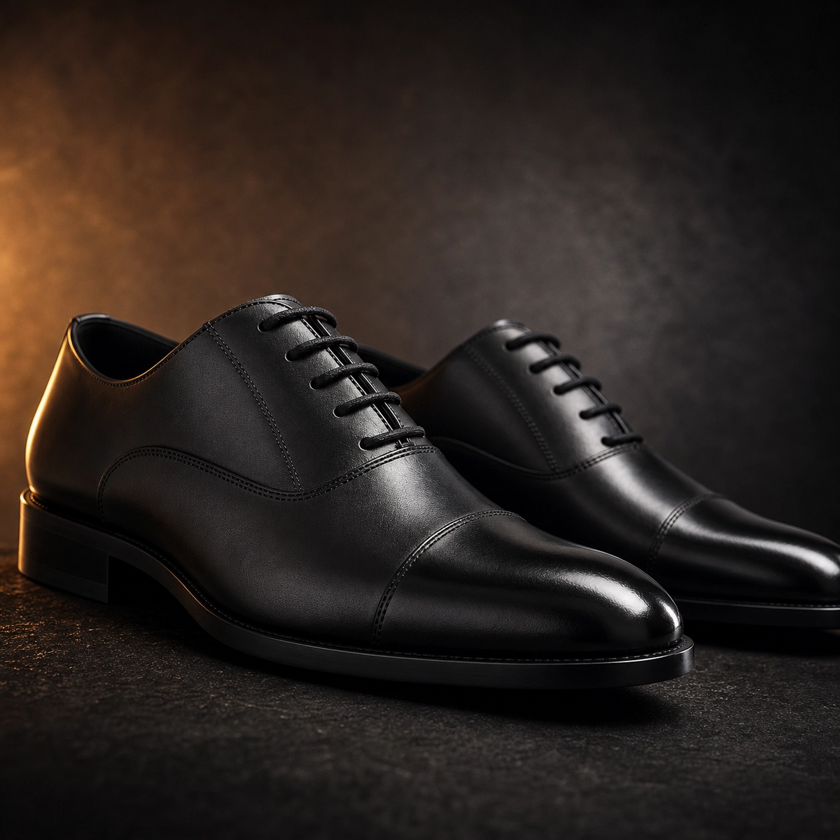 Executive Men's Cap-Toe Oxford Dress Shoes - Classic Black