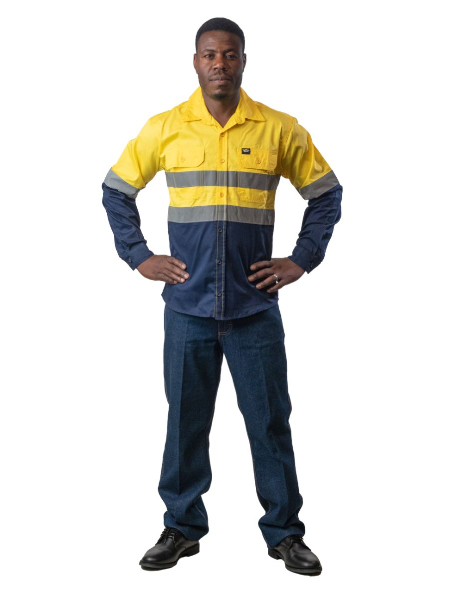 Hi Viz 100% Cotton Vented Workshirt