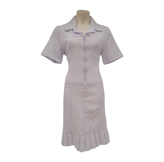 Nurses Dress White Bottom Pleats