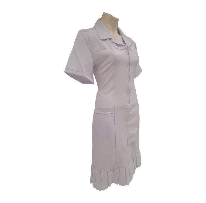 Nurses Dress White Bottom Pleats