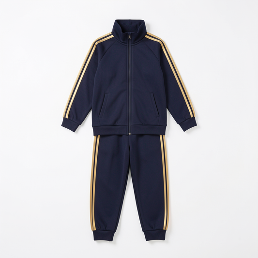 Navy Tracksuits With White Stripes