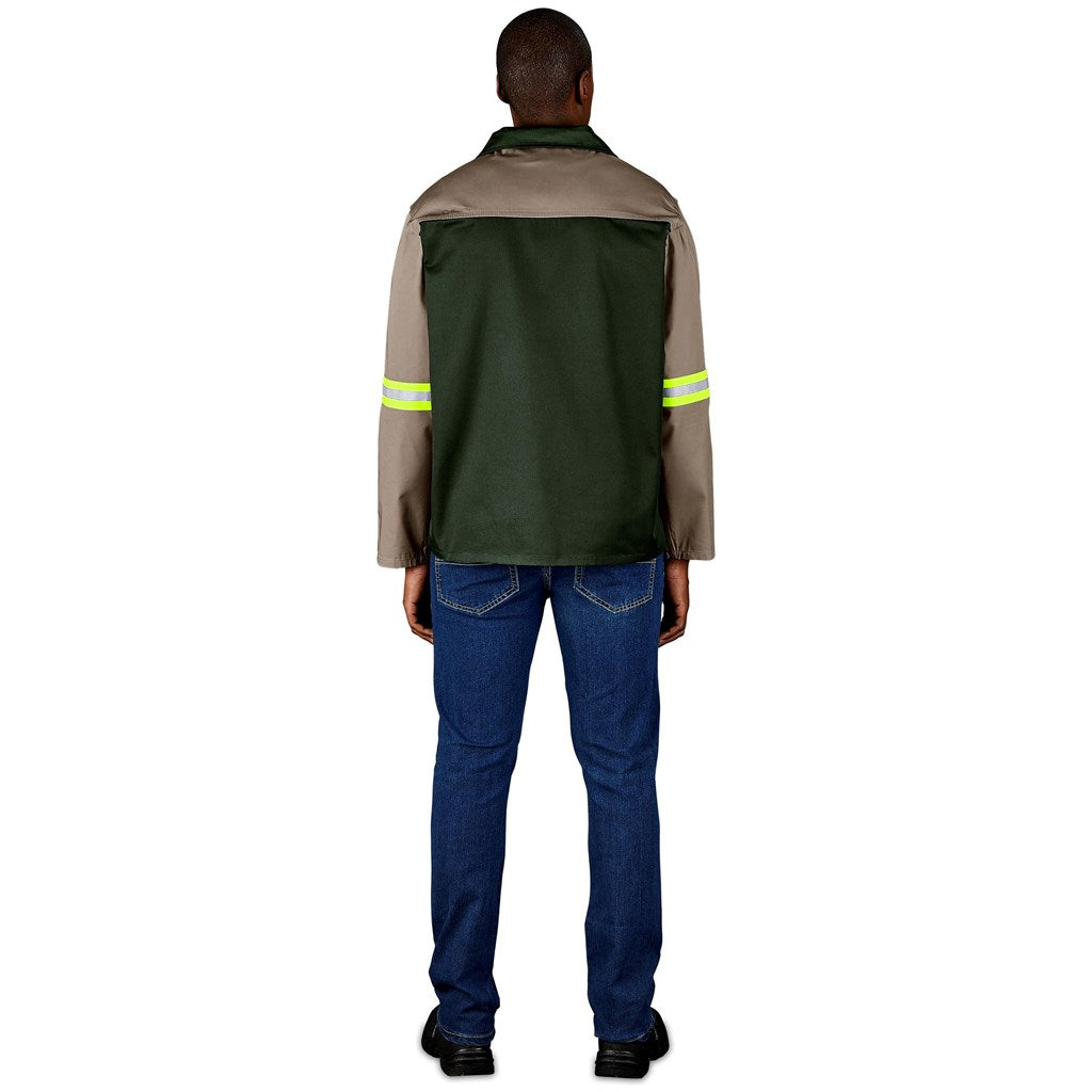 Site Premium Two - Tone Polycotton Jacket - Reflective Arms - Yellow Tape