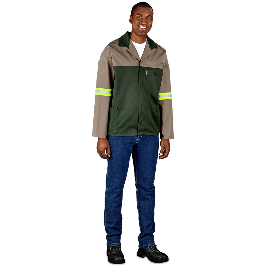 Site Premium Two - Tone Polycotton Jacket - Reflective Arms - Yellow Tape