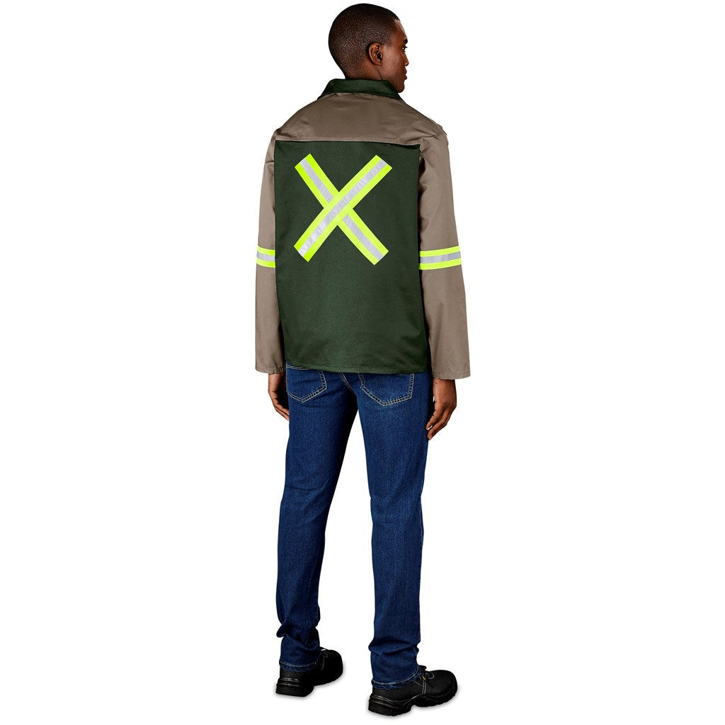 Site Premium Two - Tone Polycotton Jacket - Reflective Arms & Back - Yellow Tape