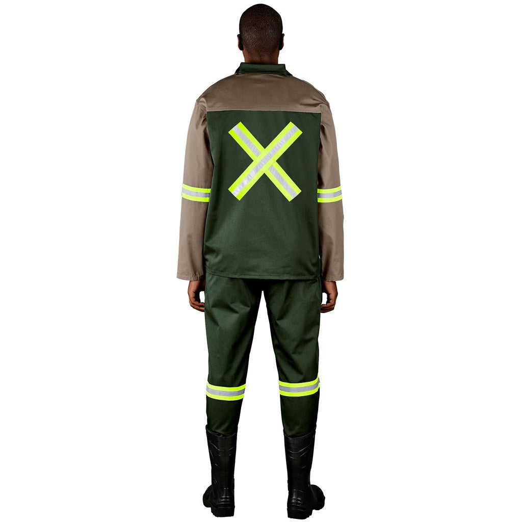 Site Premium Two - Tone Polycotton Jacket - Reflective Arms & Back - Yellow Tape