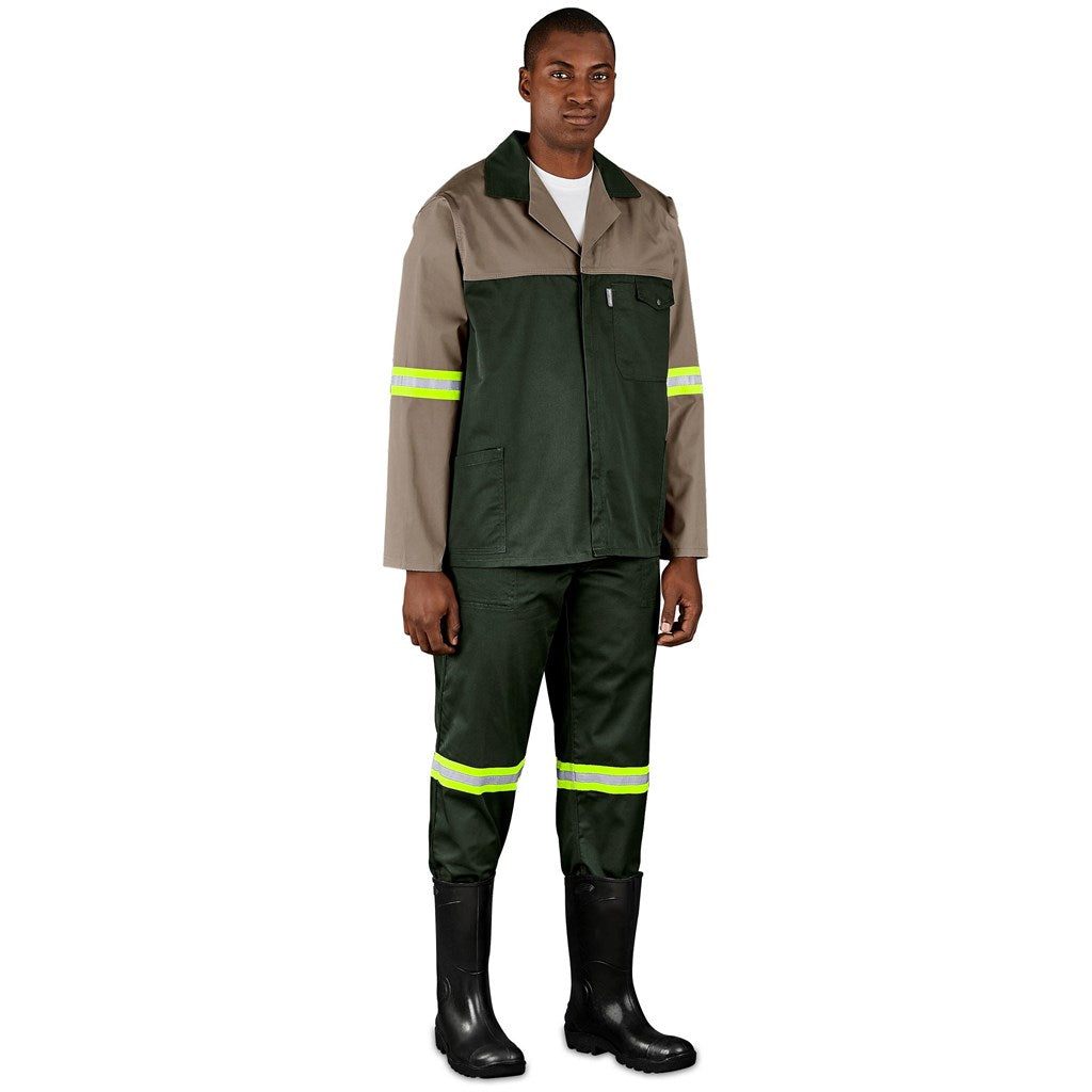 Site Premium Two - Tone Polycotton Jacket - Reflective Arms & Back - Yellow Tape