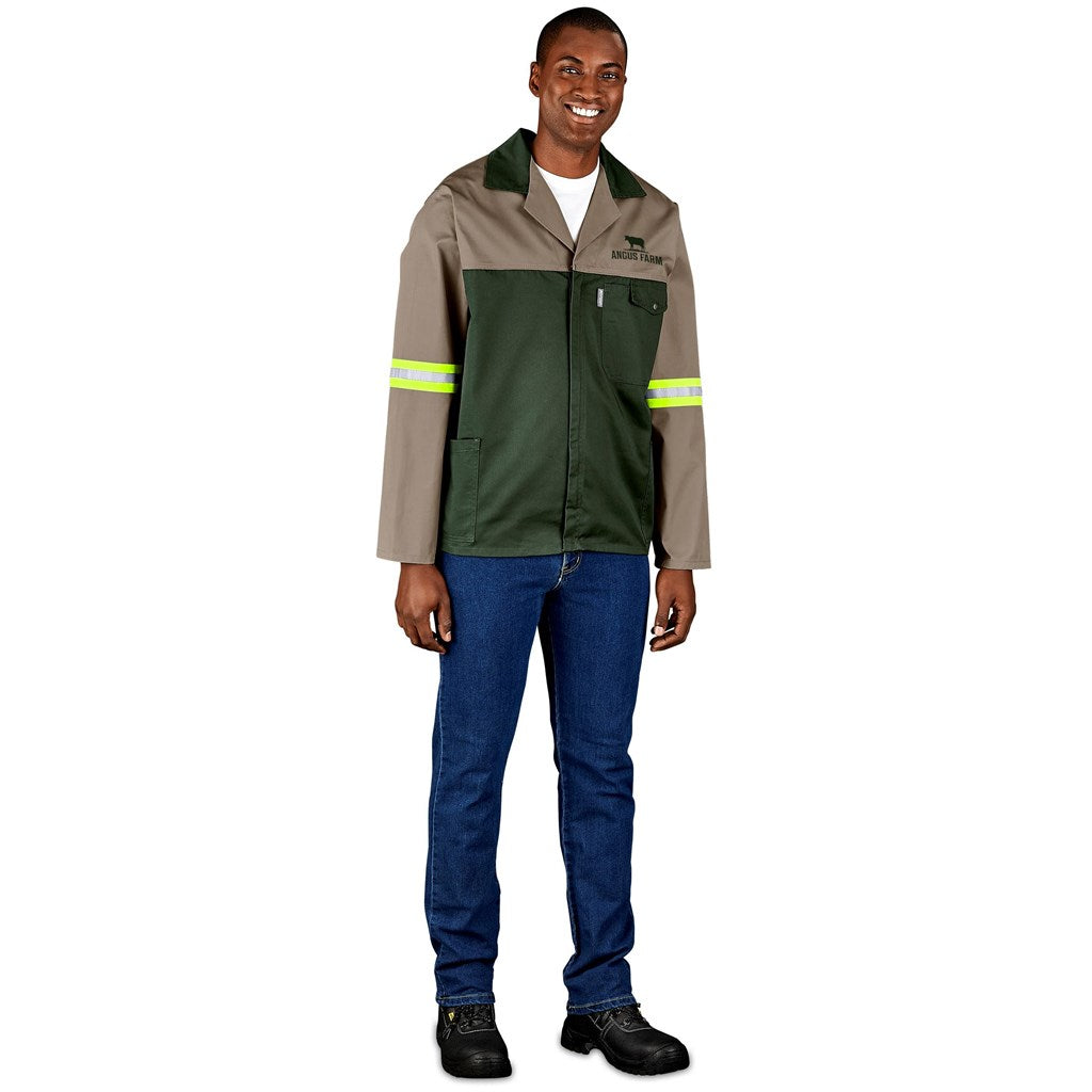 Site Premium Two - Tone Polycotton Jacket - Reflective Arms & Back - Yellow Tape
