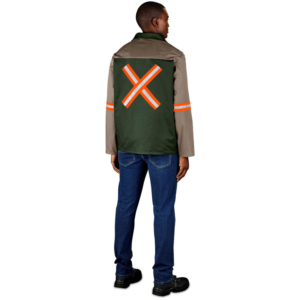 Site Premium Two - Tone Polycotton Jacket - Reflective Arms & Back - Orange Tape