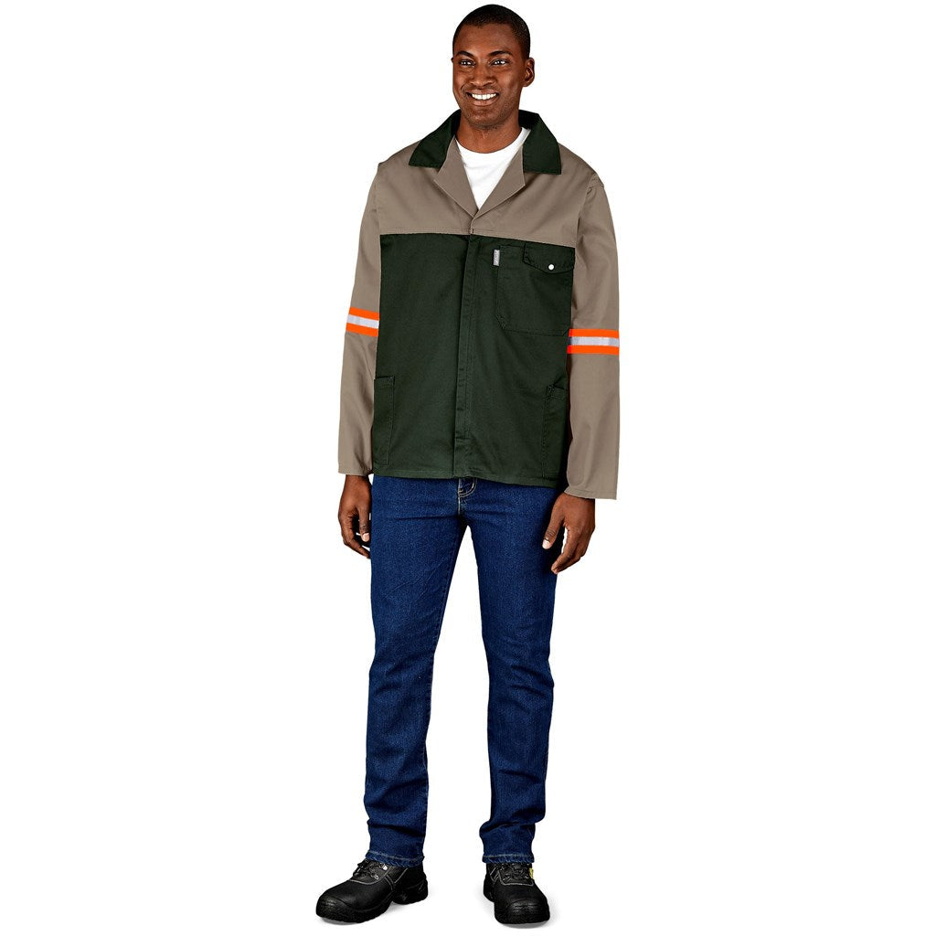 Site Premium Two - Tone Polycotton Jacket - Reflective Arms & Back - Orange Tape
